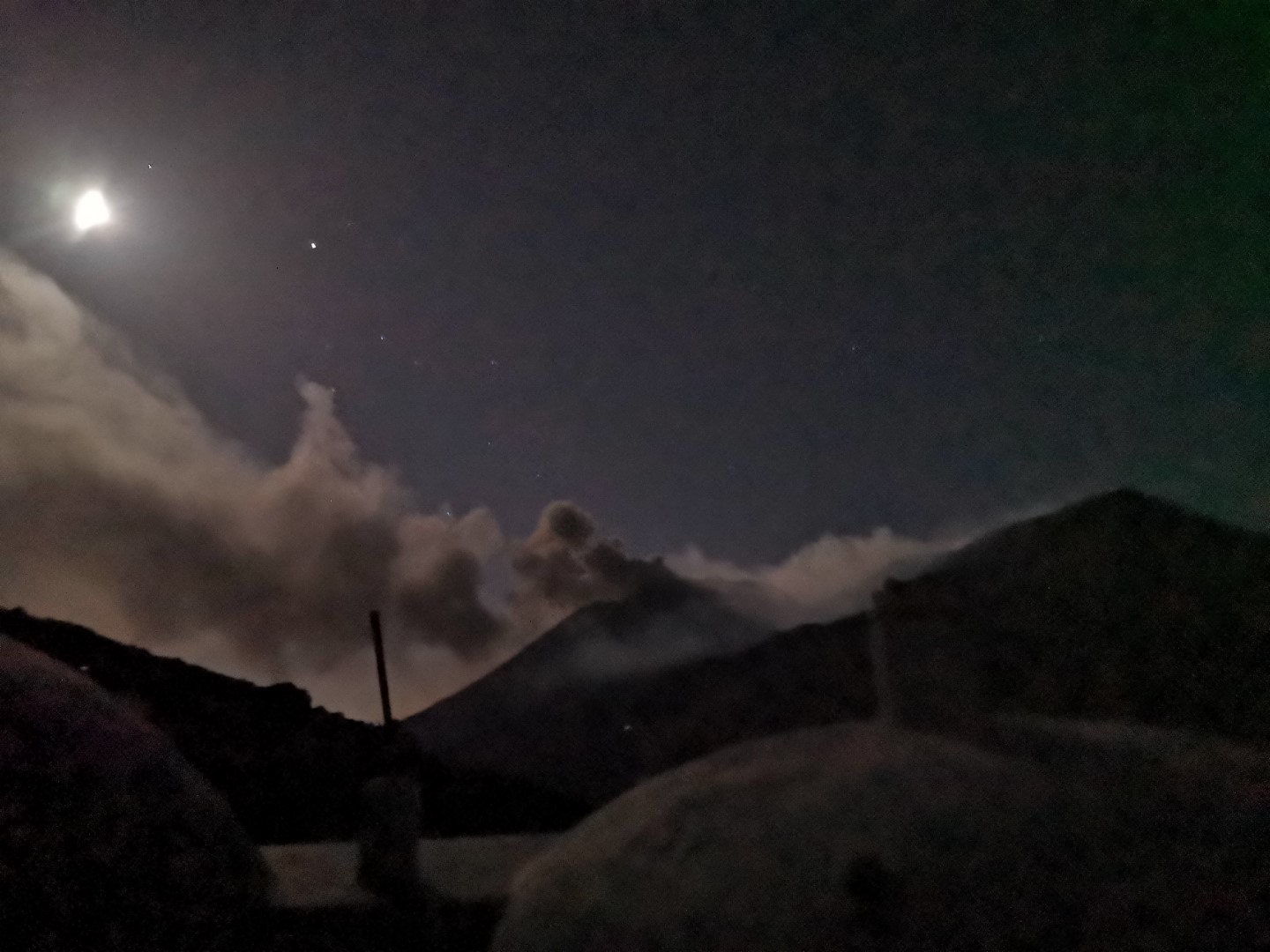 Luna Piena sull'Etna e Crateri Sommitali.